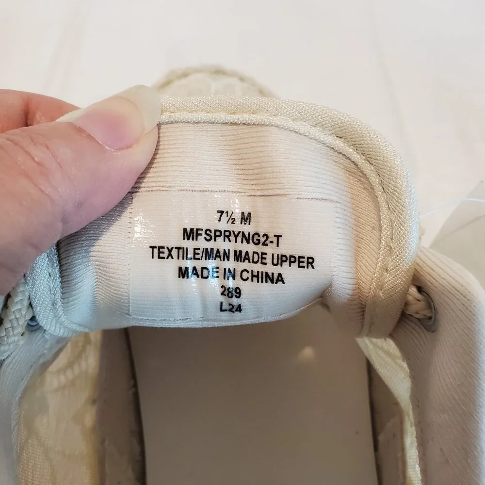 NEW MARC FISHER SZ 7.5 M Spryng Platform Lace-up Natural Lace Sneaker - Picture 10 of 11